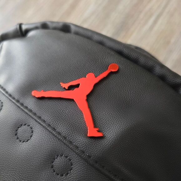 Nike Air Jordan Retro 13 XIII Backpack Bag Playoffs Black White Red Leather New - Picture 2 of 13